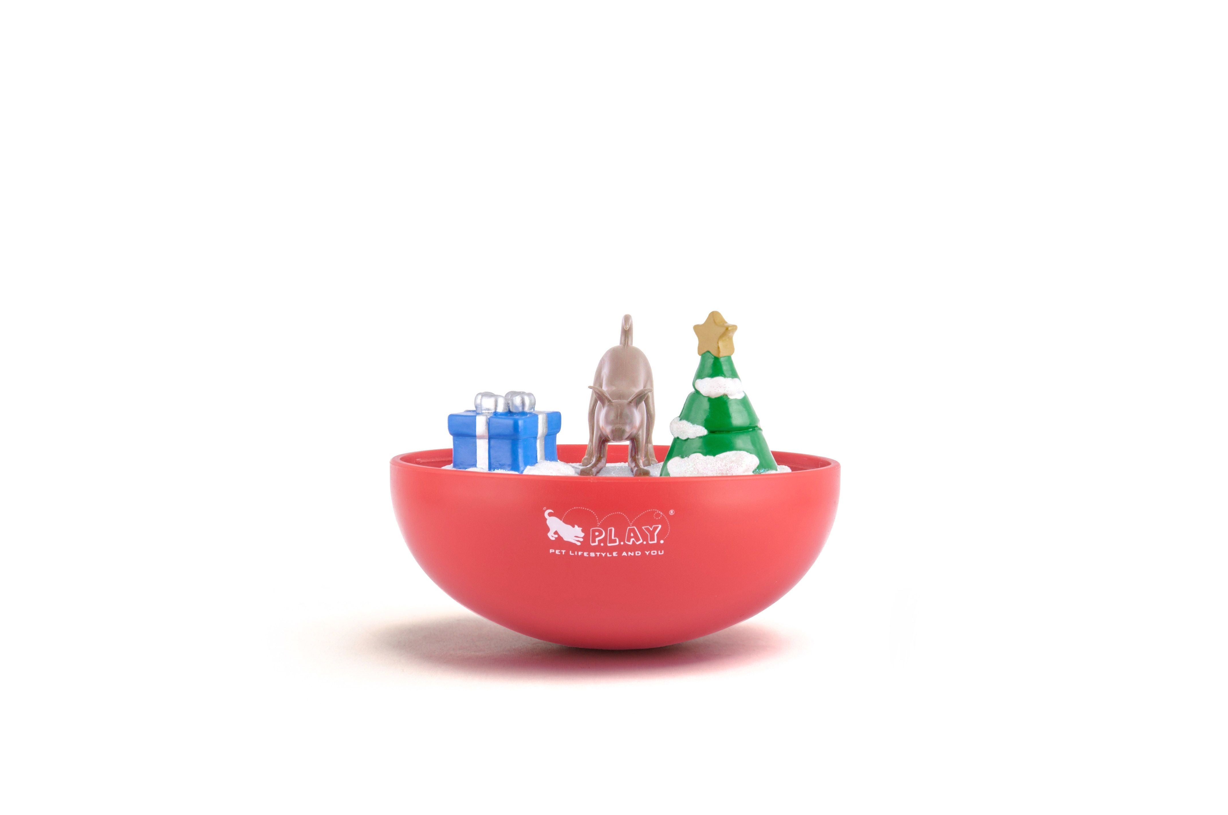 The Wobble Ball is a uniquely shaped interactive puzzle toy that combines play time with mental stimulation to create the ultimate enrichment experience. Simply fill the toy with your dog's favorite treats and watch as they paw, nose, nudge, and roll their way to a tasty reward! Can also be used as a slow-feeder.