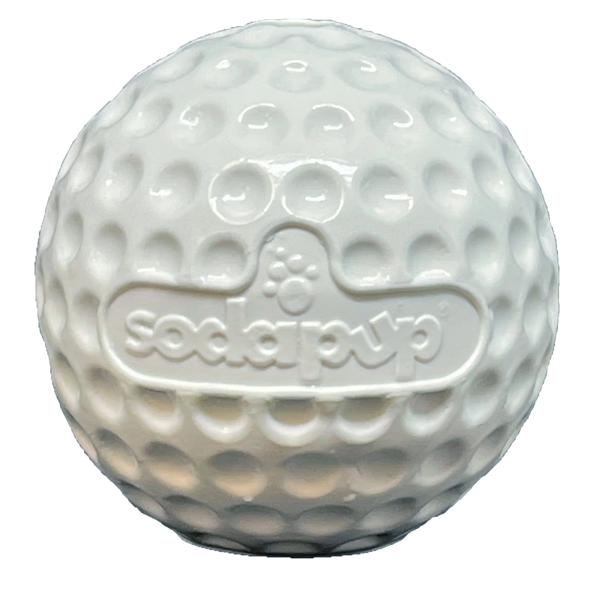 Fore! Your dog will love playing a round of fetch with the Golf Ball chew toy and treat dispenser. Toy is designed for fetching, chewing, or a long-lasting enrichment challenge. Withstands the abuse of most power chewers. Provides your dog with hours of amusement and mental stimulation.