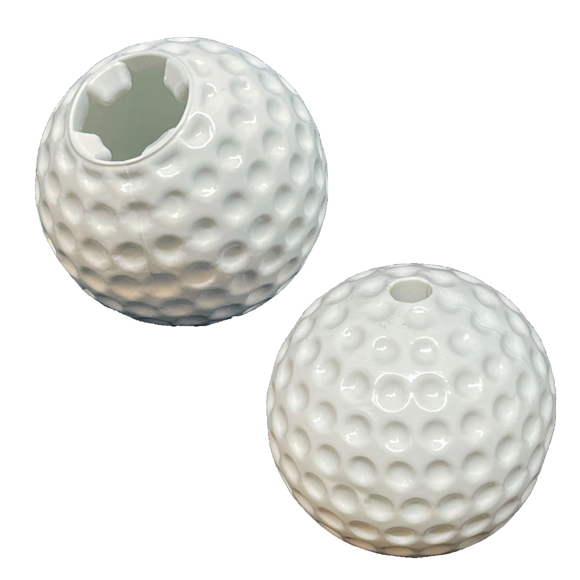 Fore! Your dog will love playing a round of fetch with the Golf Ball chew toy and treat dispenser. Toy is designed for fetching, chewing, or a long-lasting enrichment challenge. Withstands the abuse of most power chewers. Provides your dog with hours of amusement and mental stimulation.