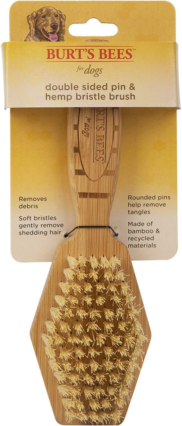 Double Sided Pin and Hemp Bristle Dog Brush