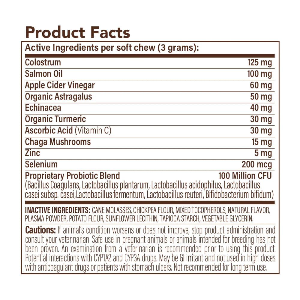 Formula targets the root cause of allergy reactions and may help alleviate symptoms caused by general and seasonal allergies. Combined with a unique blend of canine-specific probiotic strains to support gut health.