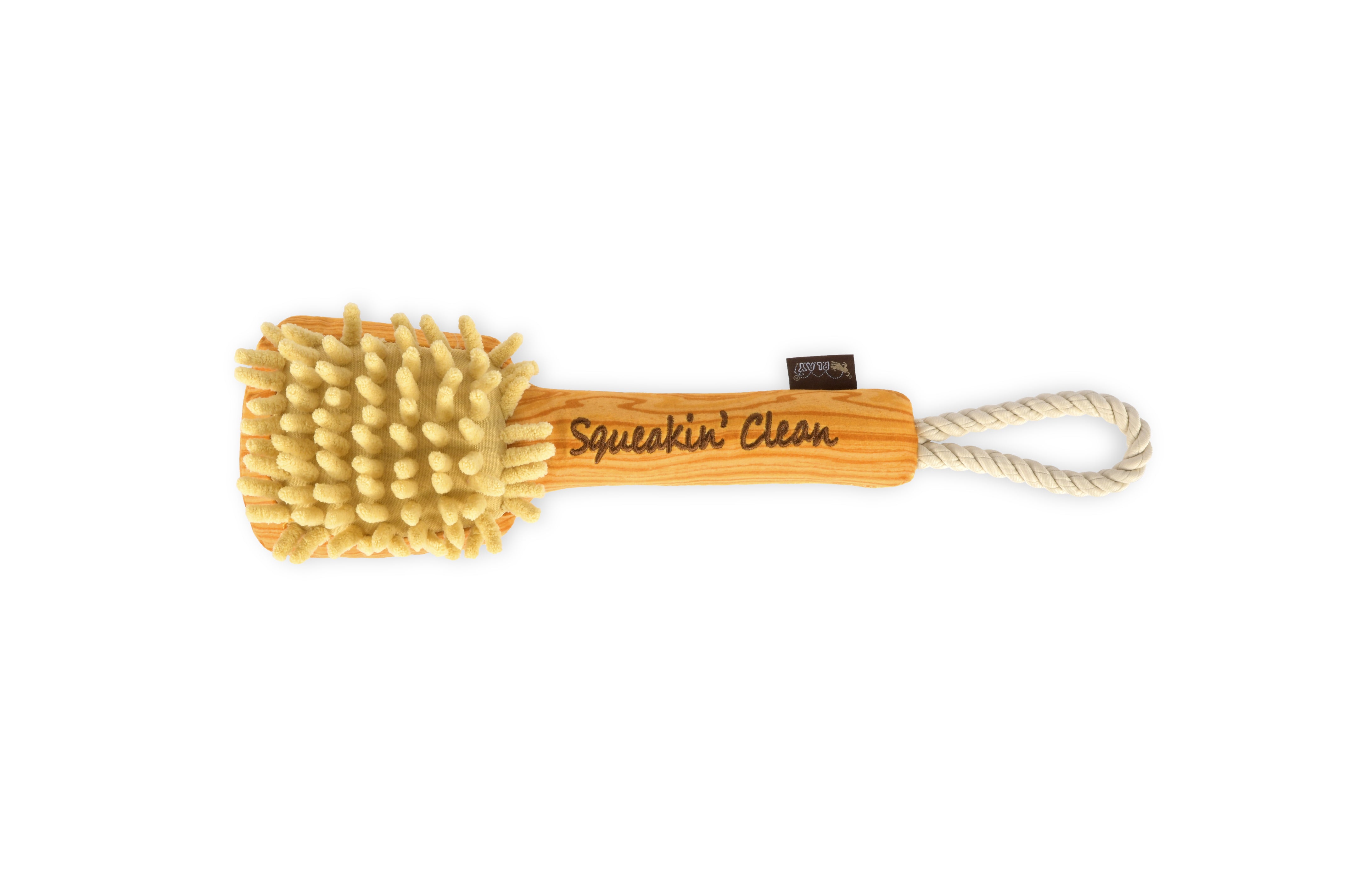 P.L.A.Y. plush dog toys are certified non-toxic, made with durable double-layered fabrics that feature reinforced stitching for extra durability, and are filled with PlanetFill® filler made from 100% post-consumer certified-safe recycled plastic bottles.