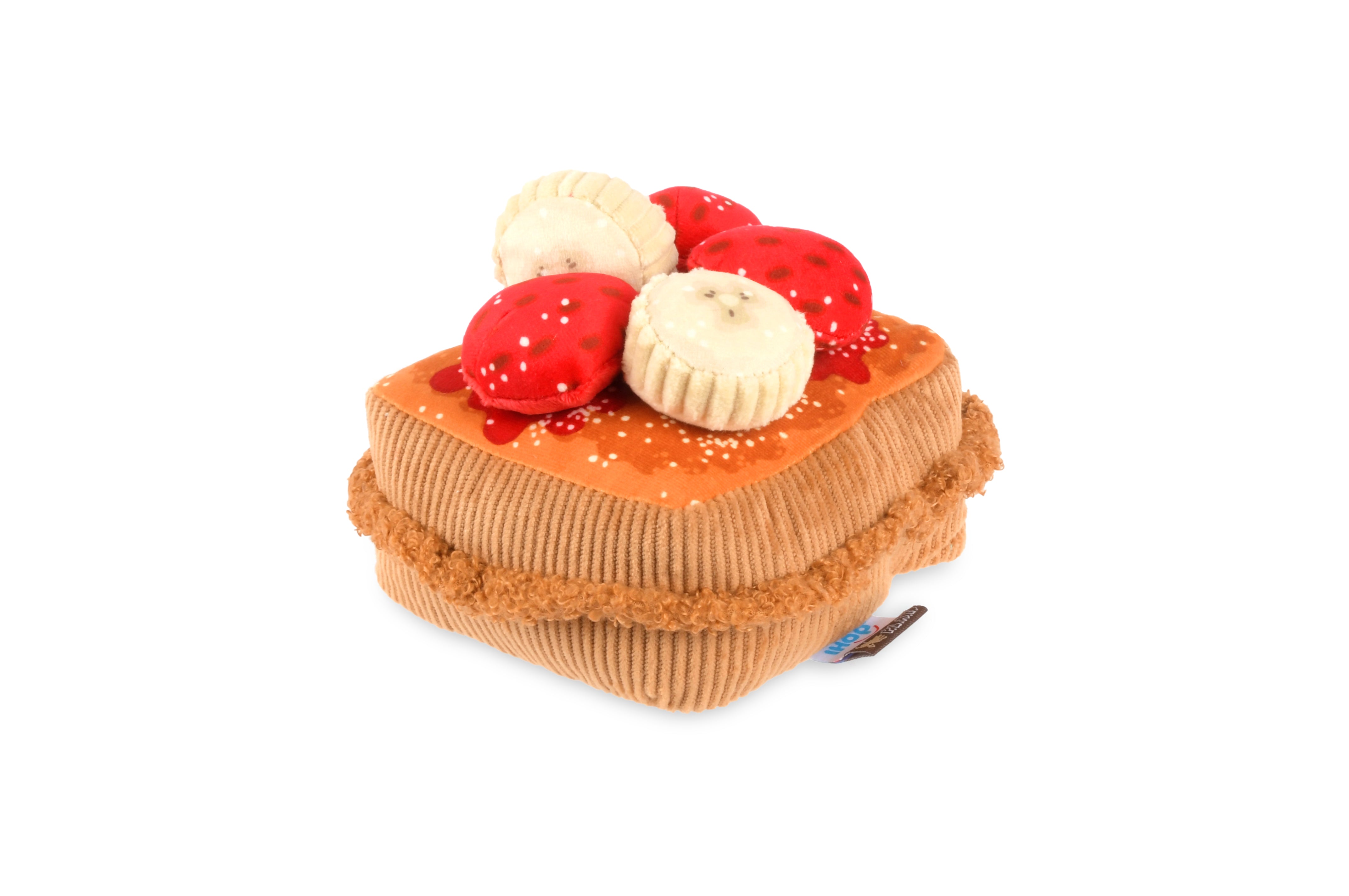 P.L.A.Y. plush dog toys are certified non-toxic, made with durable double-layered fabrics that feature reinforced stitching for extra durability, and are filled with PlanetFill® filler made from 100% post-consumer certified-safe recycled plastic bottles.