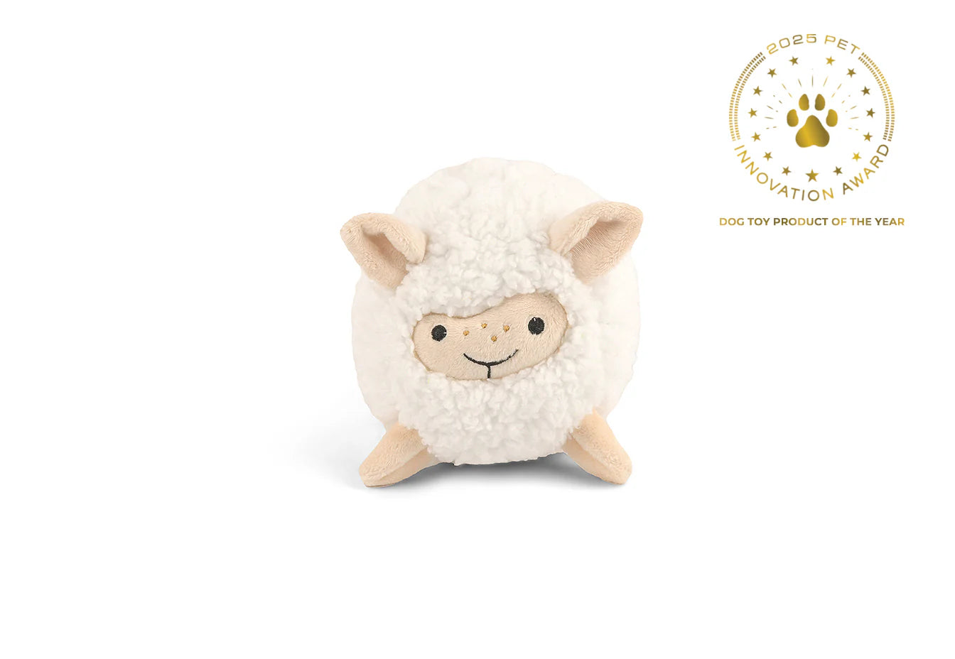 Barnyard Buddies plush sheep dog toy. 2025 Dog Toy Product of the Year.