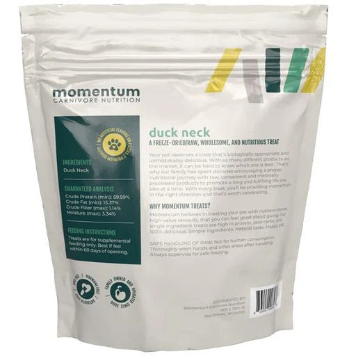 Duck Neck treats are made from high-quality duck that is free of artificial flavors, preservatives, additives, hormones, and antibiotics. Treats are packed with protein that supports muscle development and contain essential vitamins and minerals that promote energy, immune function, and overall vitality.