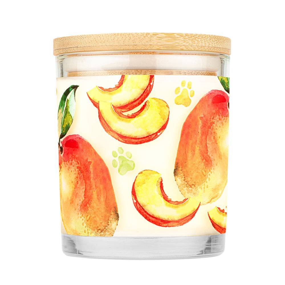 Pet House candles are hand-poured, and made from 100% natural, dye-free soy wax. Comes in a 9 oz. glass jar. Fragrance profile is a tropical fruity fragrance combining mango, peach, and melon with a subtle hint of tangerine and jasmine.