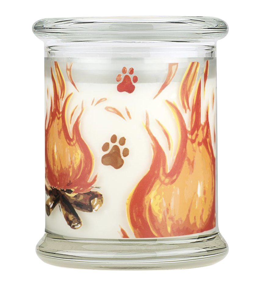 Pet House candles are hand-poured, and made from 100% natural, dye-free soy wax. Comes in an 8.5 oz. glass jar. Fragrance profile is a warm and cozy blend of sandalwood, patchouli, clove, cinnamon, and bay.