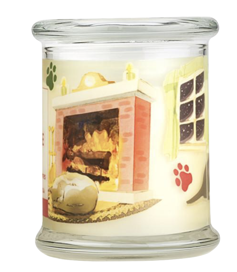 Pet House candles are hand-poured, and made from 100% natural, dye-free soy wax. Comes in an 8.5 oz. glass jar. Fragrance profile is a traditional holiday scent, including fir needles, cinnamon, cloves, and nutmeg.