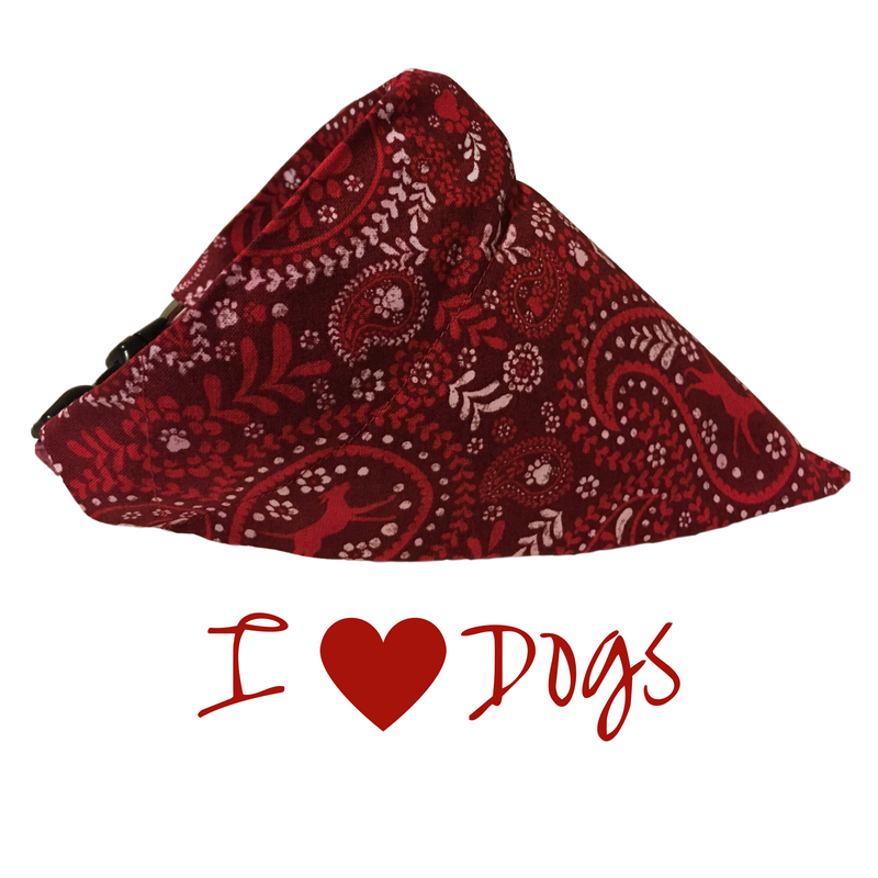 Adorable bandana that slides on to your dog's collar.