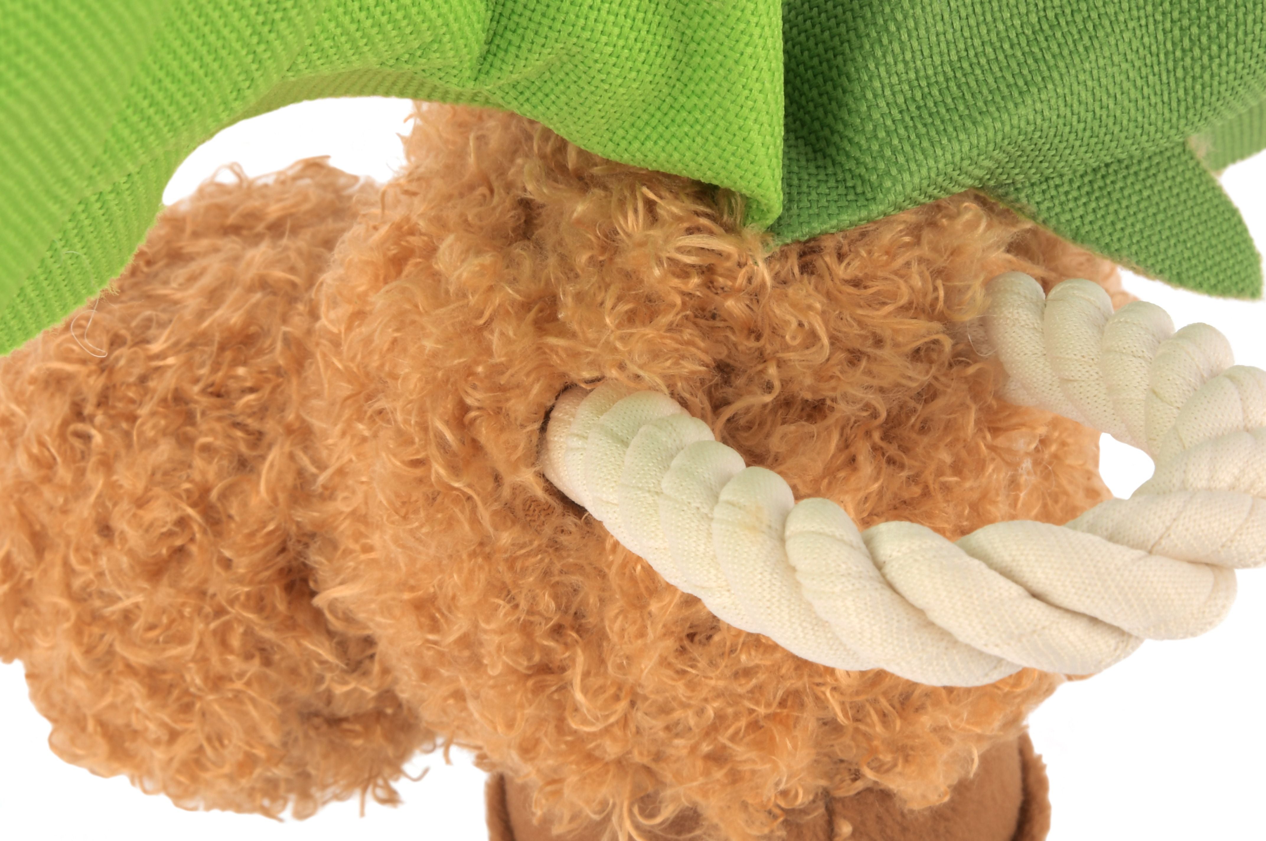 P.L.A.Y. plush dog toys are certified non-toxic, made with durable double-layered fabrics that feature reinforced stitching for extra durability, and are filled with PlanetFill® filler made from 100% post-consumer certified-safe recycled plastic bottles.