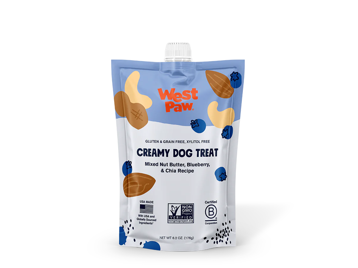 A healthy gourmet upgrade perfect for sneaking into treat toys, dressing up dinner, or rewarding the goodest boys and girls on the trail. Simple nutrition packed into a mess-free pouch for happy treating.