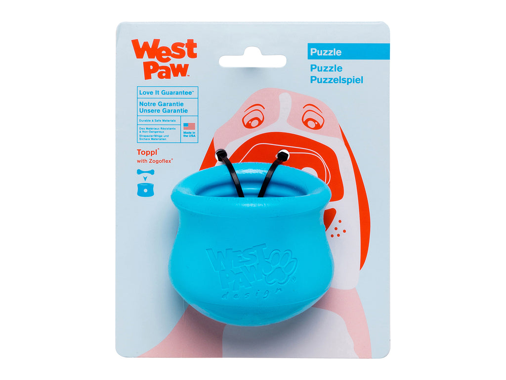 West Paw Large Aqua Blue Toppl Dog Toy