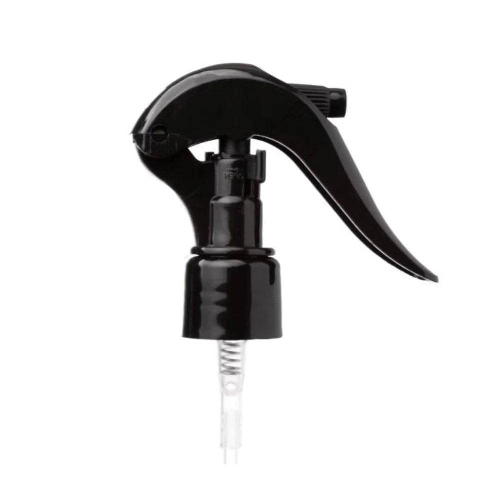 Black rounded trigger mini spray top features an easy-to-squeeze trigger and locking mechanism.  Sprayer will fit the 8 oz. and 16 oz. sizes of the ACV conditioning rinse.
