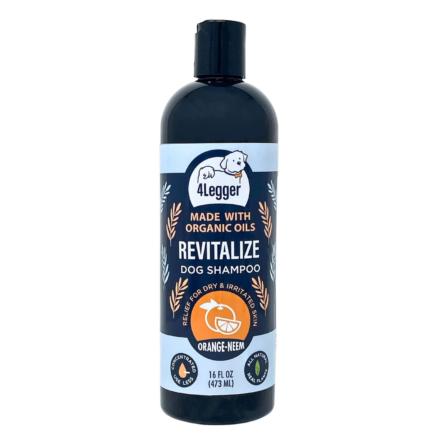 Provide relief of red, itchy, and inflamed skin and promote the production of collagen to reduce inflammation and repair damaged skin with this hypoallergenic and USDA Organic dog shampoo from 4-Legger.