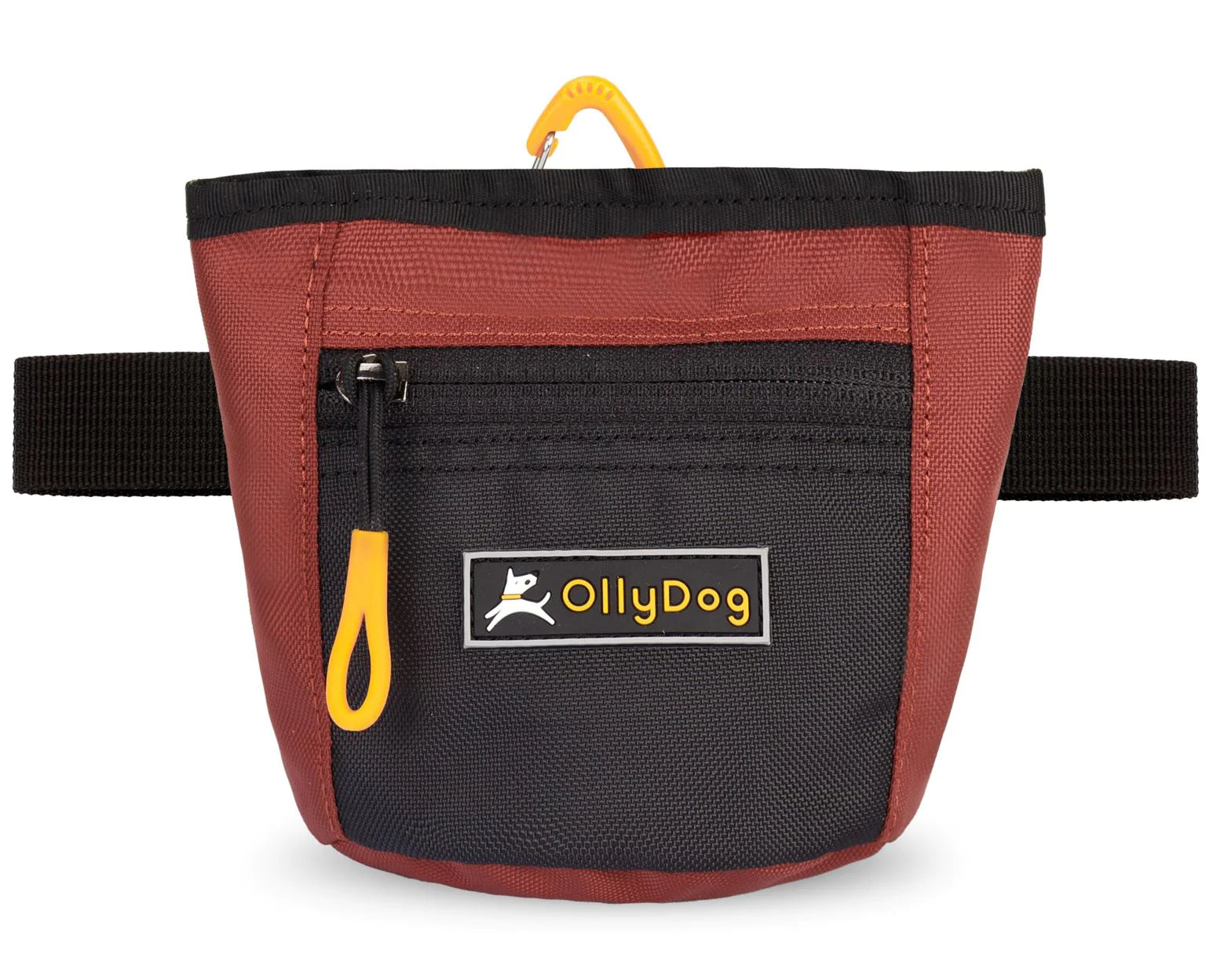 The Olly Dog Goodie Treat Bag can be worn around the waist, or clipped to a belt or pants pocket. The bag is water-resistant, and the magnetic closure allows quick and easy access to treats and to close the bag with ease. The front zipper pocket is the perfect size to hold car keys or a roll of waste bags!