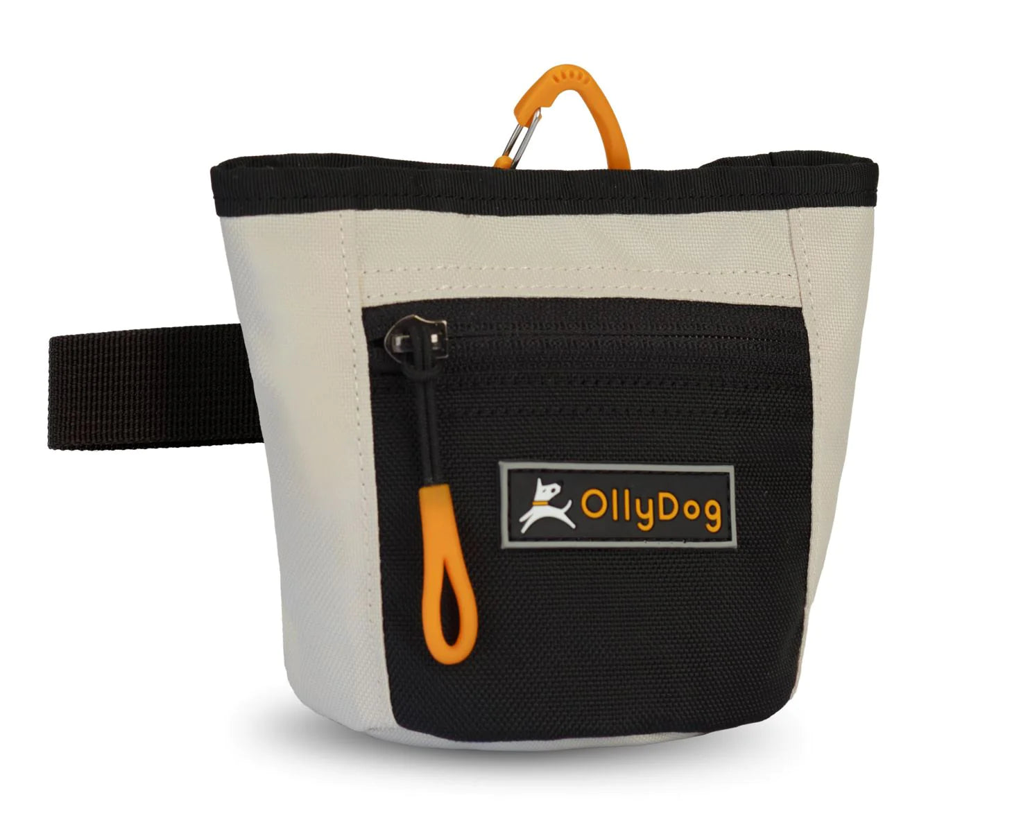 The Olly Dog Goodie Treat Bag can be worn around the waist, or clipped to a belt or pants pocket. The bag is water-resistant, and the magnetic closure allows quick and easy access to treats and to close the bag with ease. The front zipper pocket is the perfect size to hold car keys or a roll of waste bags!