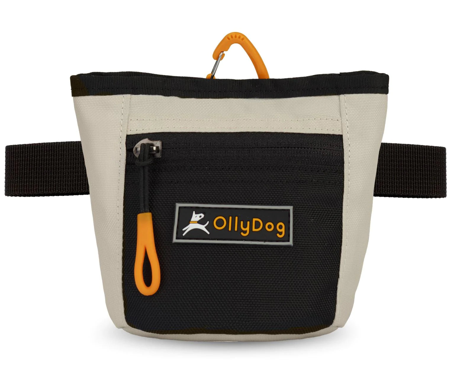 The Olly Dog Goodie Treat Bag can be worn around the waist, or clipped to a belt or pants pocket. The bag is water-resistant, and the magnetic closure allows quick and easy access to treats and to close the bag with ease. The front zipper pocket is the perfect size to hold car keys or a roll of waste bags!