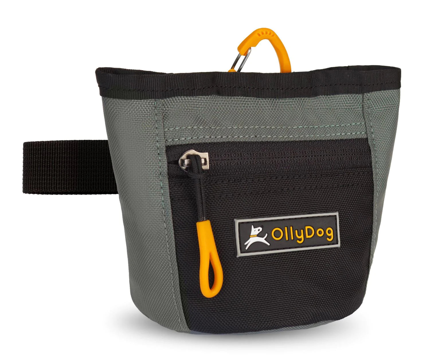 The Olly Dog Goodie Treat Bag can be worn around the waist, or clipped to a belt or pants pocket. The bag is water-resistant, and the magnetic closure allows quick and easy access to treats and to close the bag with ease. The front zipper pocket is the perfect size to hold car keys or a roll of waste bags!