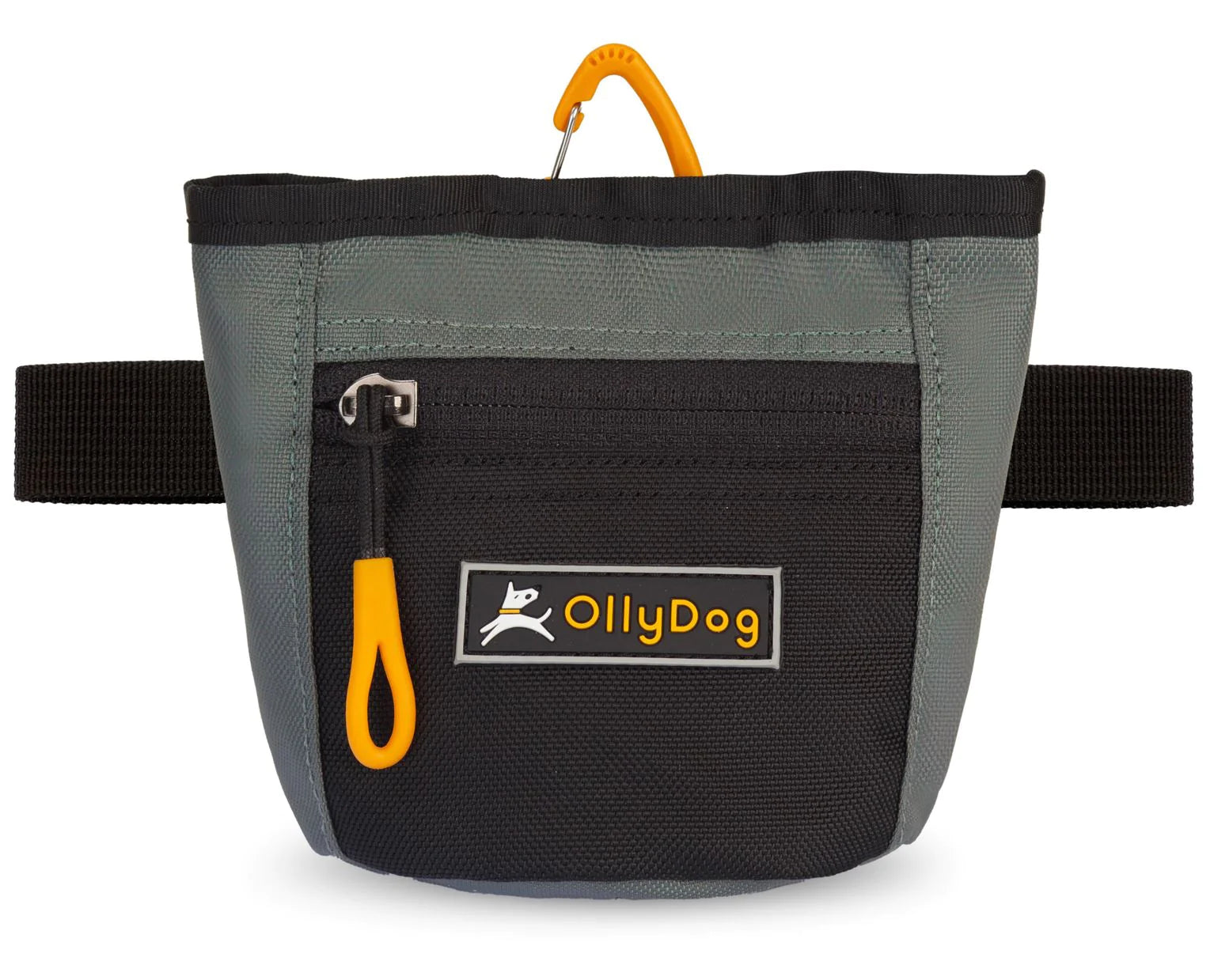 The Olly Dog Goodie Treat Bag can be worn around the waist, or clipped to a belt or pants pocket. The bag is water-resistant, and the magnetic closure allows quick and easy access to treats and to close the bag with ease. The front zipper pocket is the perfect size to hold car keys or a roll of waste bags!