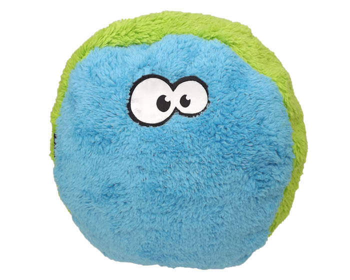 The Duraplush Fuzz Ball dog toy is a favorite among customers. This durable and soft dog toy is eco-friendly and made in the USA. It features a Duraplush 2-ply bonded outer material, Stitchguard internal seams, and eco-fill recycled filling.