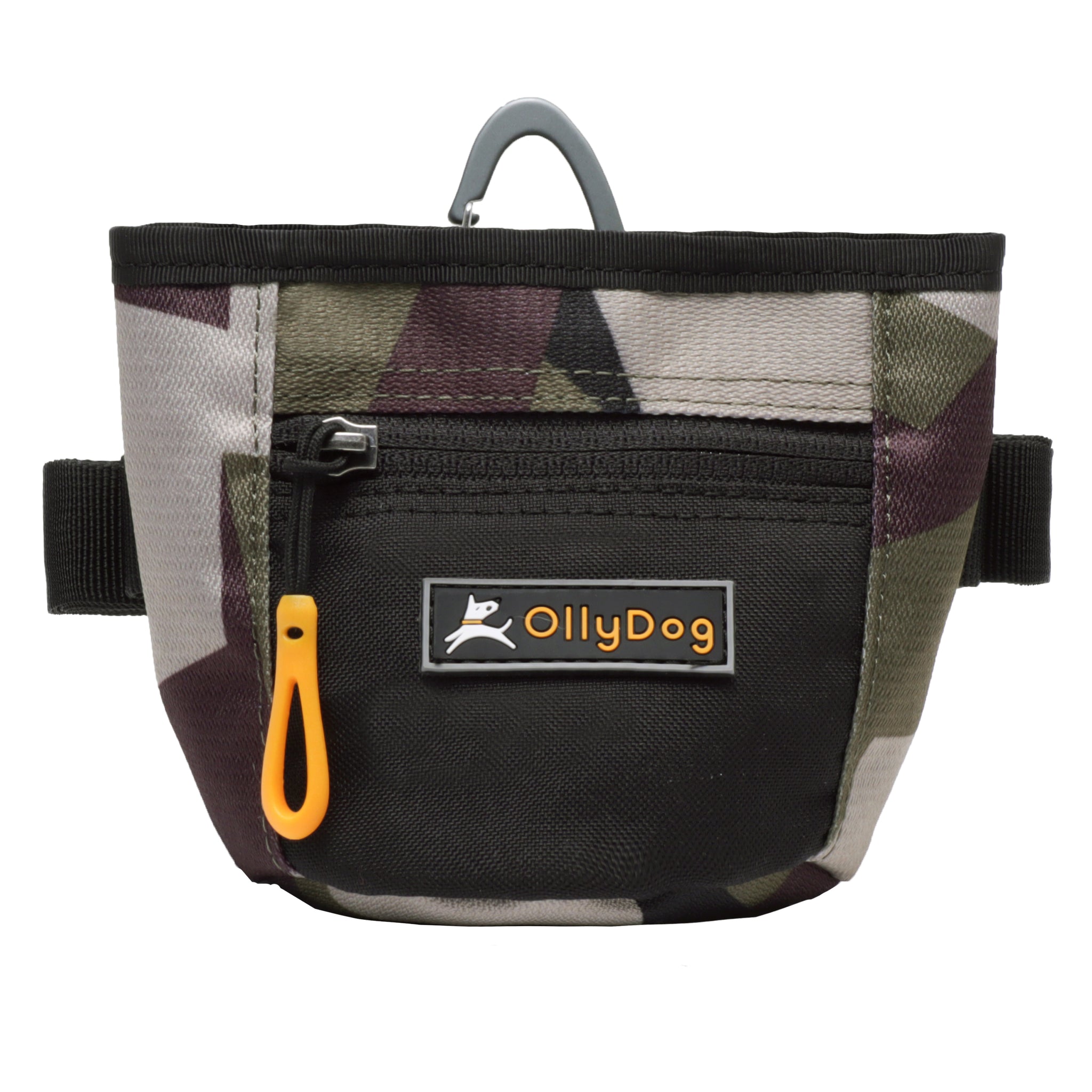 The Olly Dog Goodie Treat Bag can be worn around the waist, or clipped to a belt or pants pocket. The bag is water-resistant, and the magnetic closure allows quick and easy access to treats and to close the bag with ease. The front zipper pocket is the perfect size to hold car keys or a roll of waste bags!