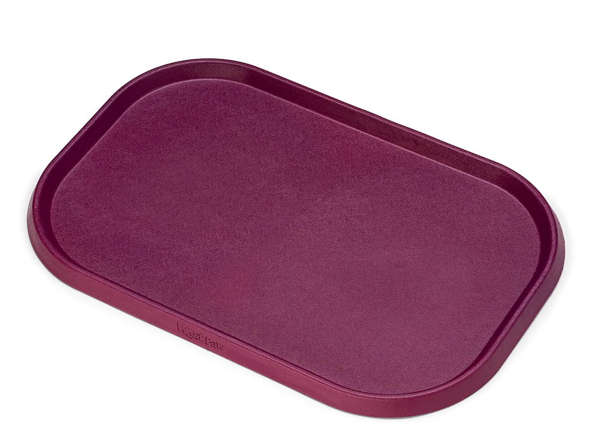 Encourage your dog's natural eating habits with the all new feeding mat from West Paw! Mat can be used as a combination forage plate for meals and a non-slip mat for water bowls. Thoughtfully designed with raised edges to keep food messes & water spills contained.