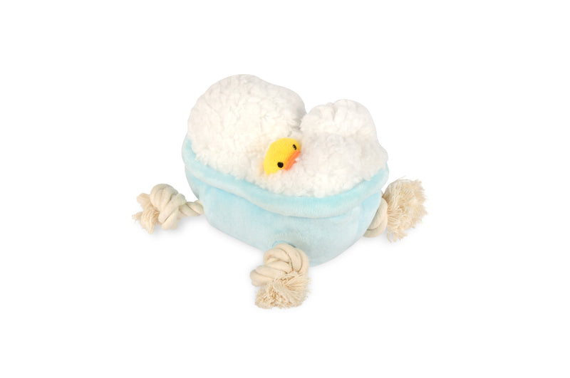 P.L.A.Y. plush dog toys are certified non-toxic, made with durable double-layered fabrics that feature reinforced stitching for extra durability, and are filled with PlanetFill® filler made from 100% post-consumer certified-safe recycled plastic bottles.