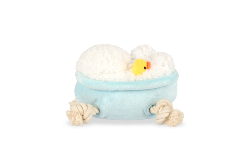P.L.A.Y. plush dog toys are certified non-toxic, made with durable double-layered fabrics that feature reinforced stitching for extra durability, and are filled with PlanetFill® filler made from 100% post-consumer certified-safe recycled plastic bottles.
