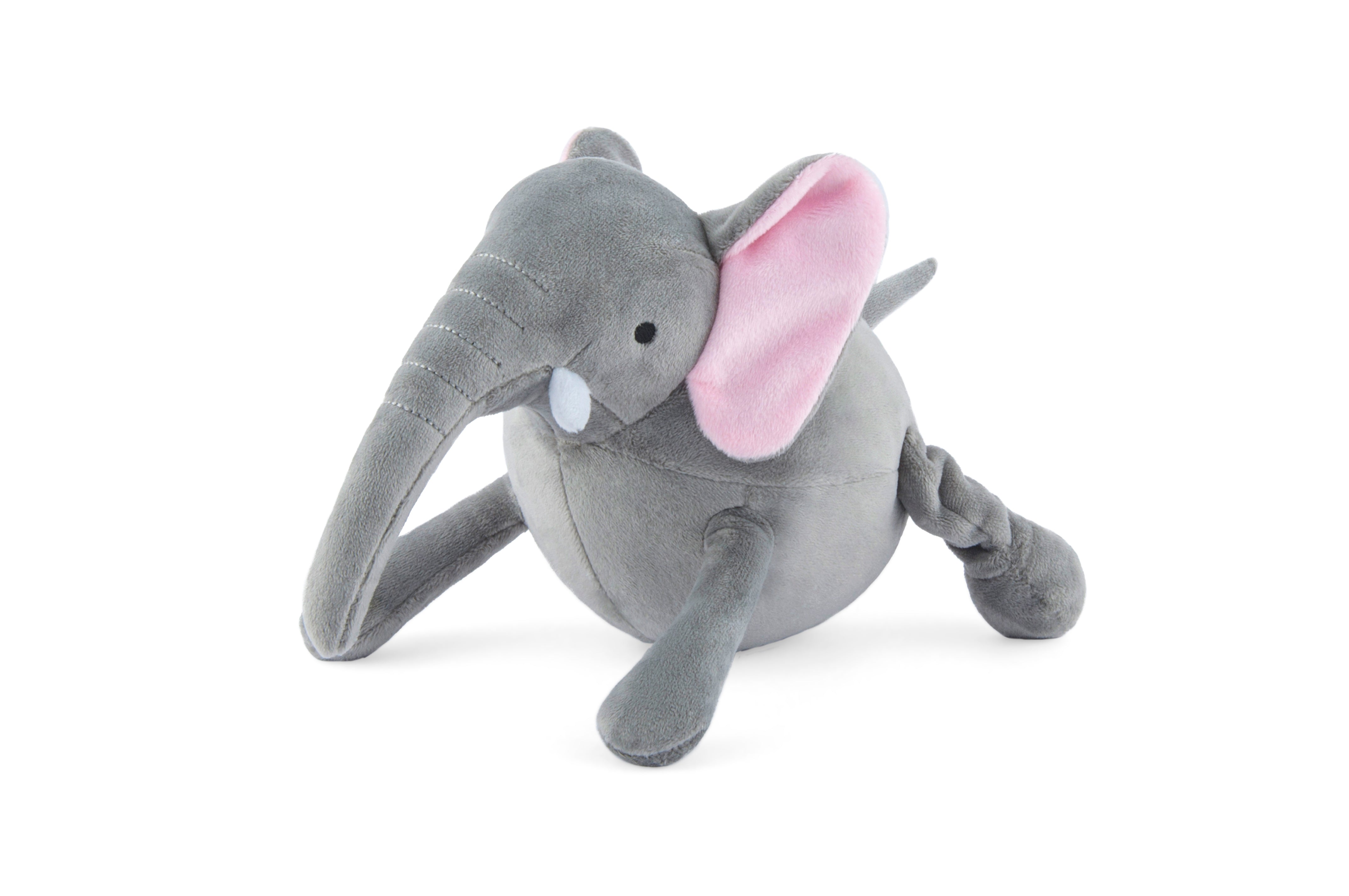 P.L.A.Y. plush dog toys are certified non-toxic, made with durable double-layered fabrics that feature reinforced stitching for extra durability, and are filled with PlanetFill® filler made from 100% post-consumer certified-safe recycled plastic bottles.