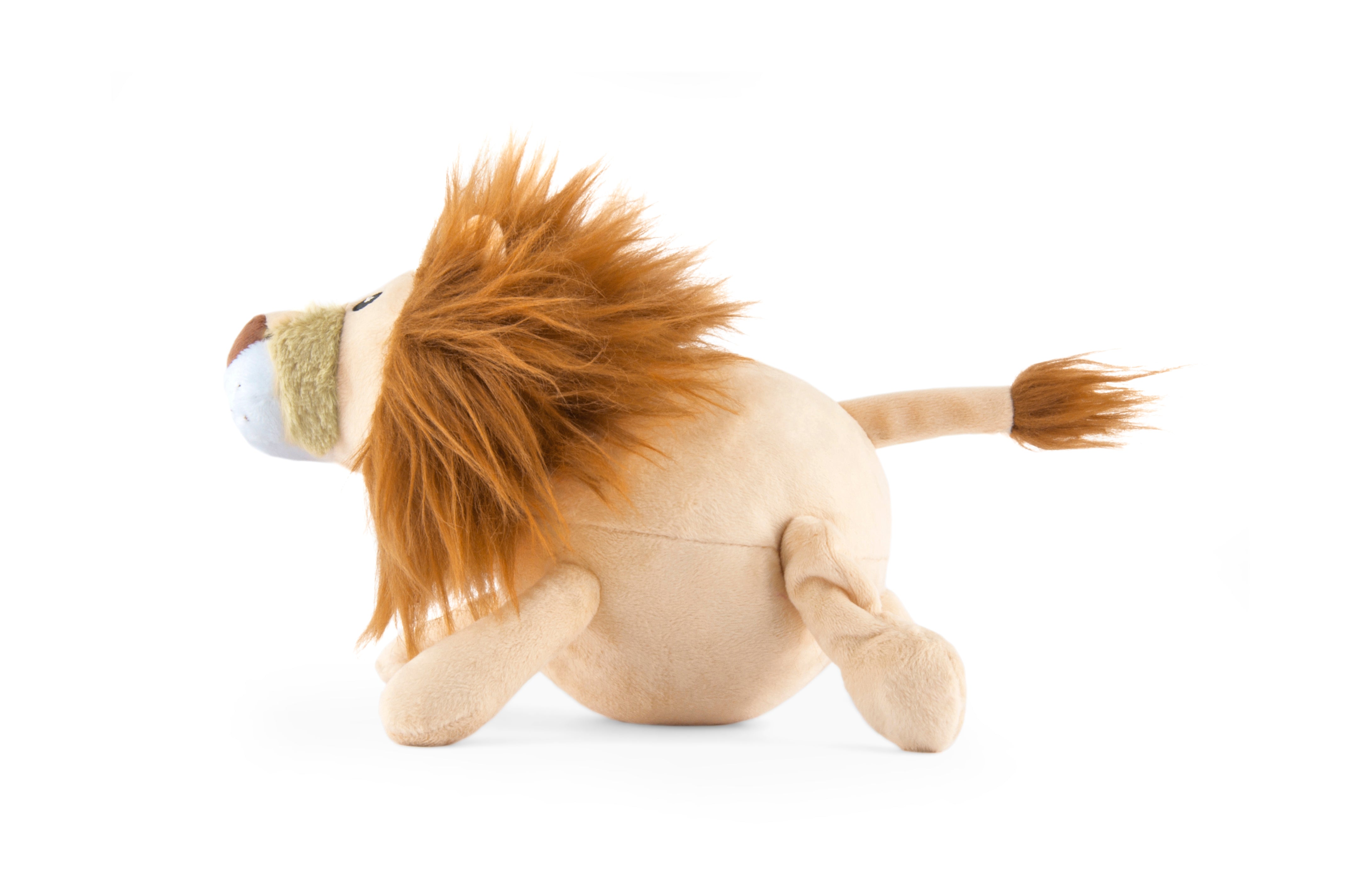 P.L.A.Y. plush dog toys are certified non-toxic, made with durable double-layered fabrics that feature reinforced stitching for extra durability, and are filled with PlanetFill® filler made from 100% post-consumer certified-safe recycled plastic bottles.