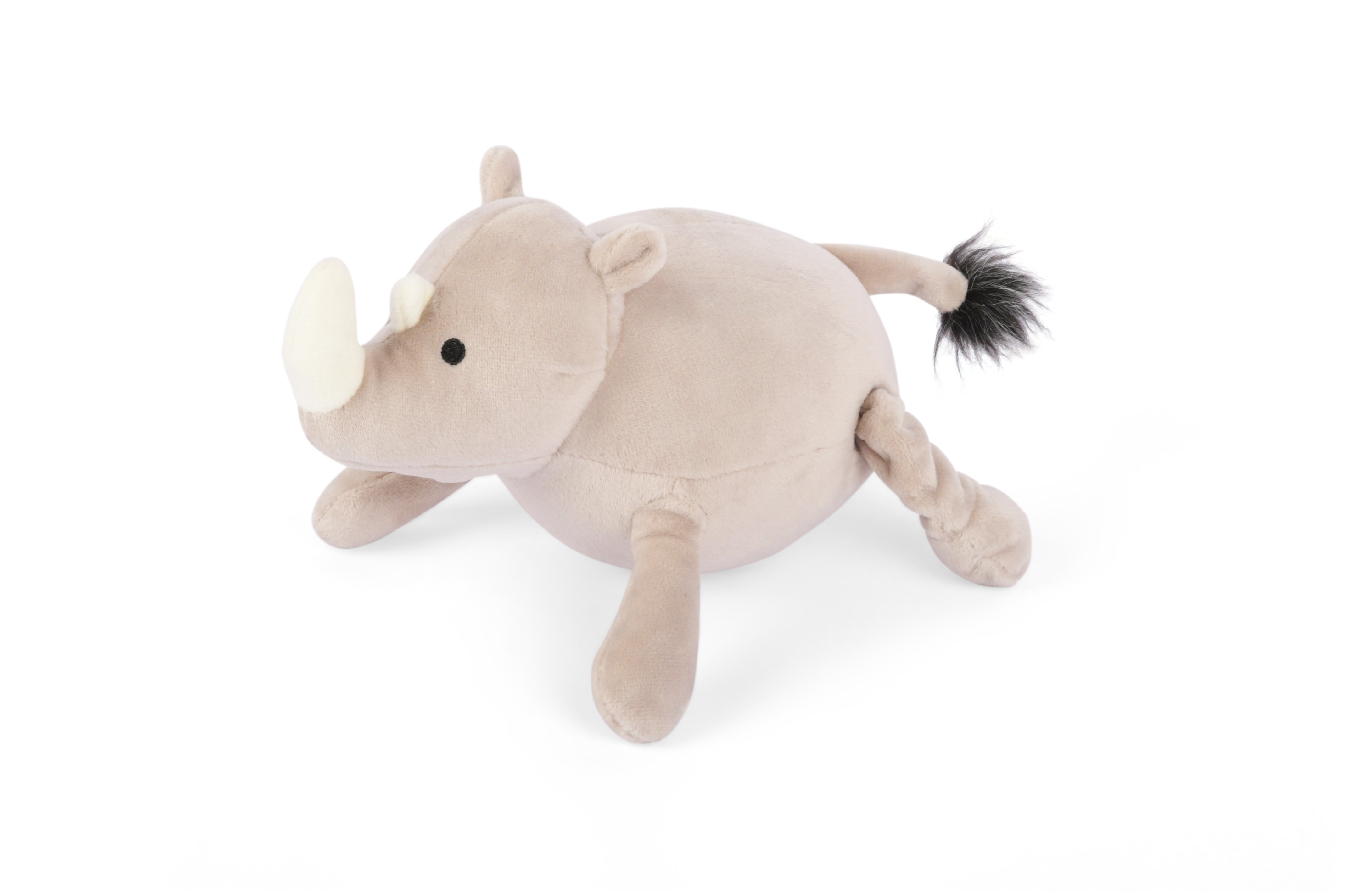 P.L.A.Y. plush dog toys are certified non-toxic, made with durable double-layered fabrics that feature reinforced stitching for extra durability, and are filled with PlanetFill® filler made from 100% post-consumer certified-safe recycled plastic bottles.