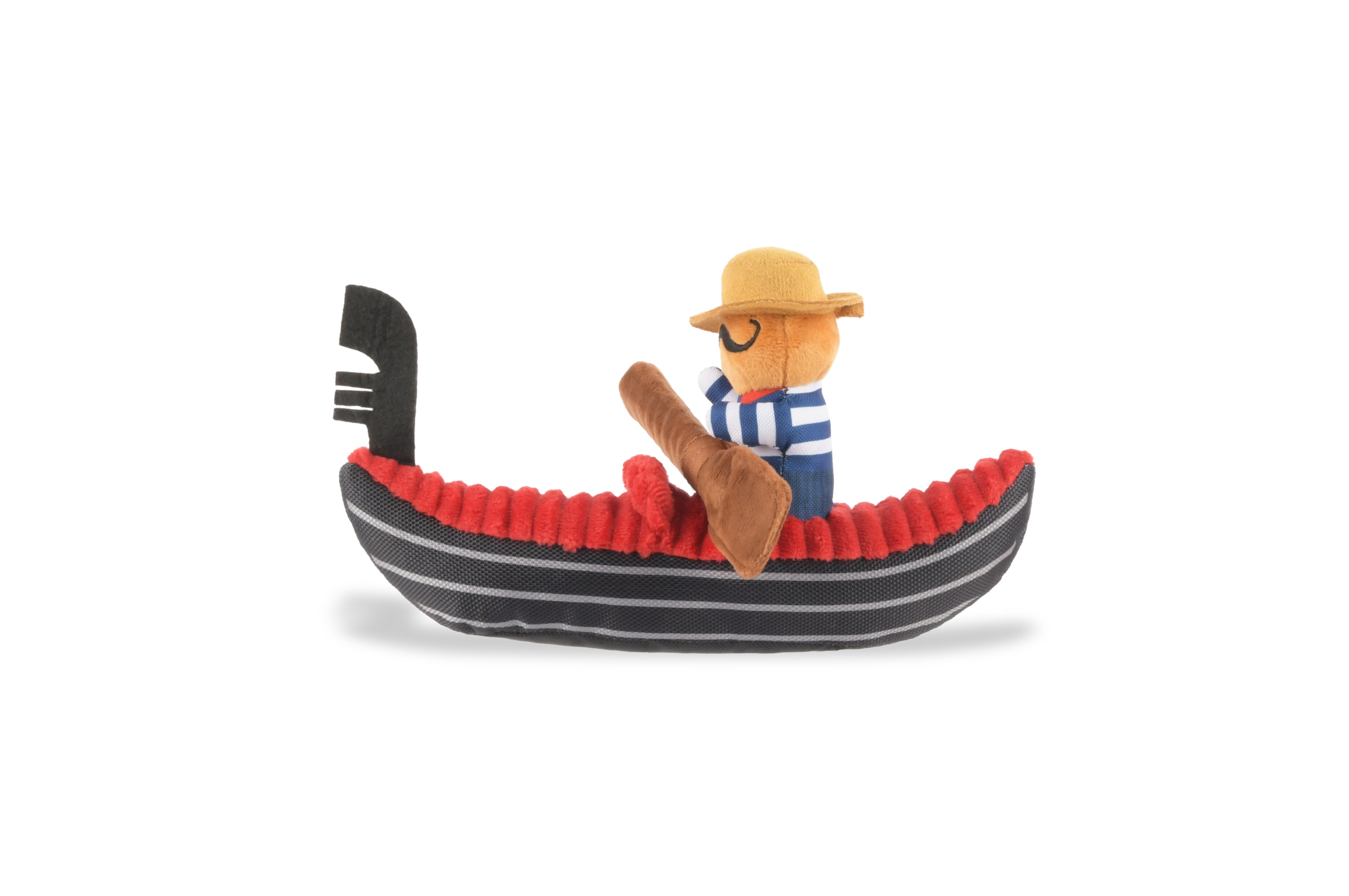P.L.A.Y. plush dog toys are certified non-toxic, made with durable double-layered fabrics that feature reinforced stitching for extra durability, and are filled with PlanetFill® filler made from 100% post-consumer certified-safe recycled plastic bottles.
