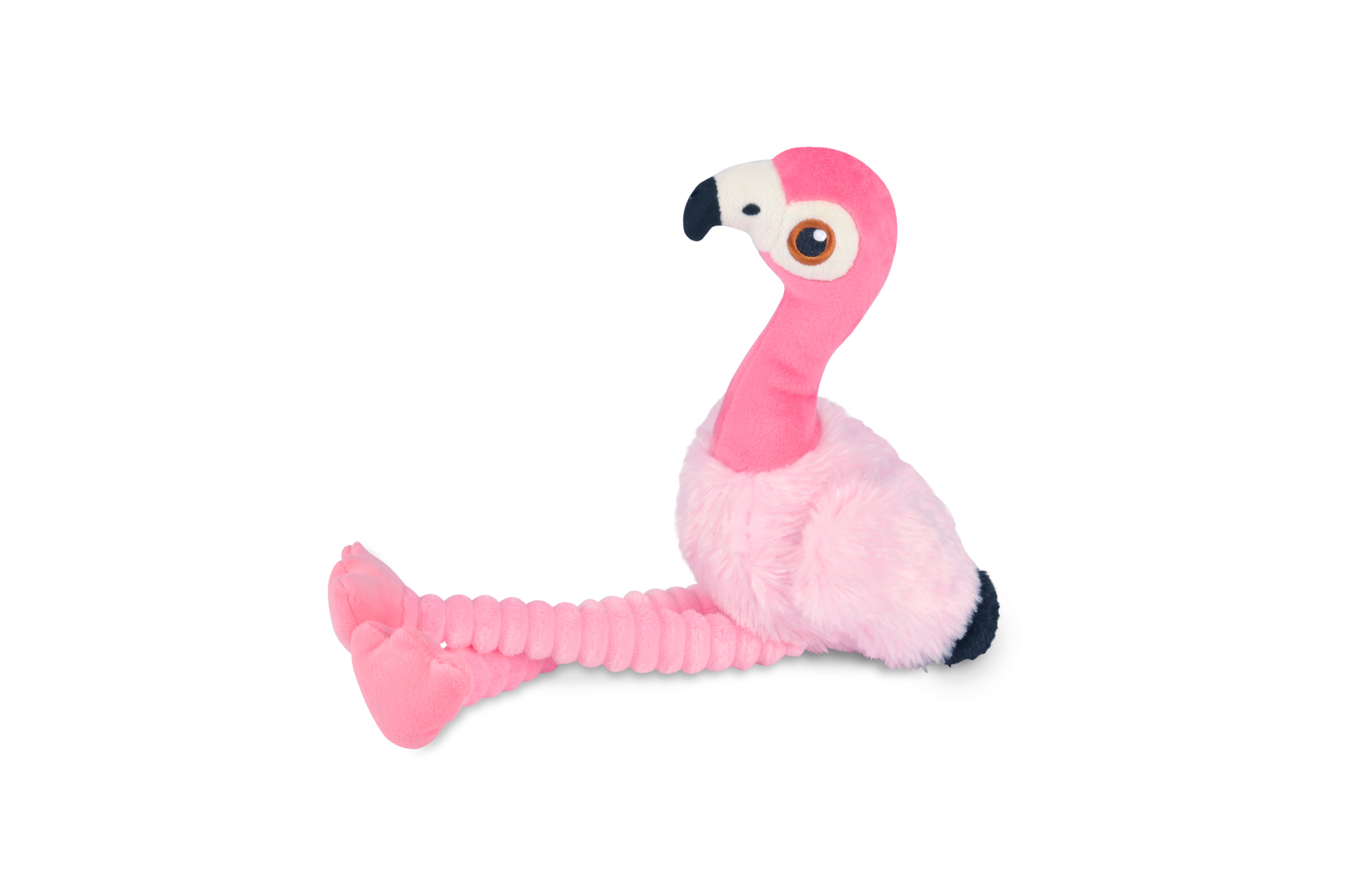 P.L.A.Y. plush dog toys are certified non-toxic, made with durable double-layered fabrics that feature reinforced stitching for extra durability, and are filled with PlanetFill® filler made from 100% post-consumer certified-safe recycled plastic bottles.