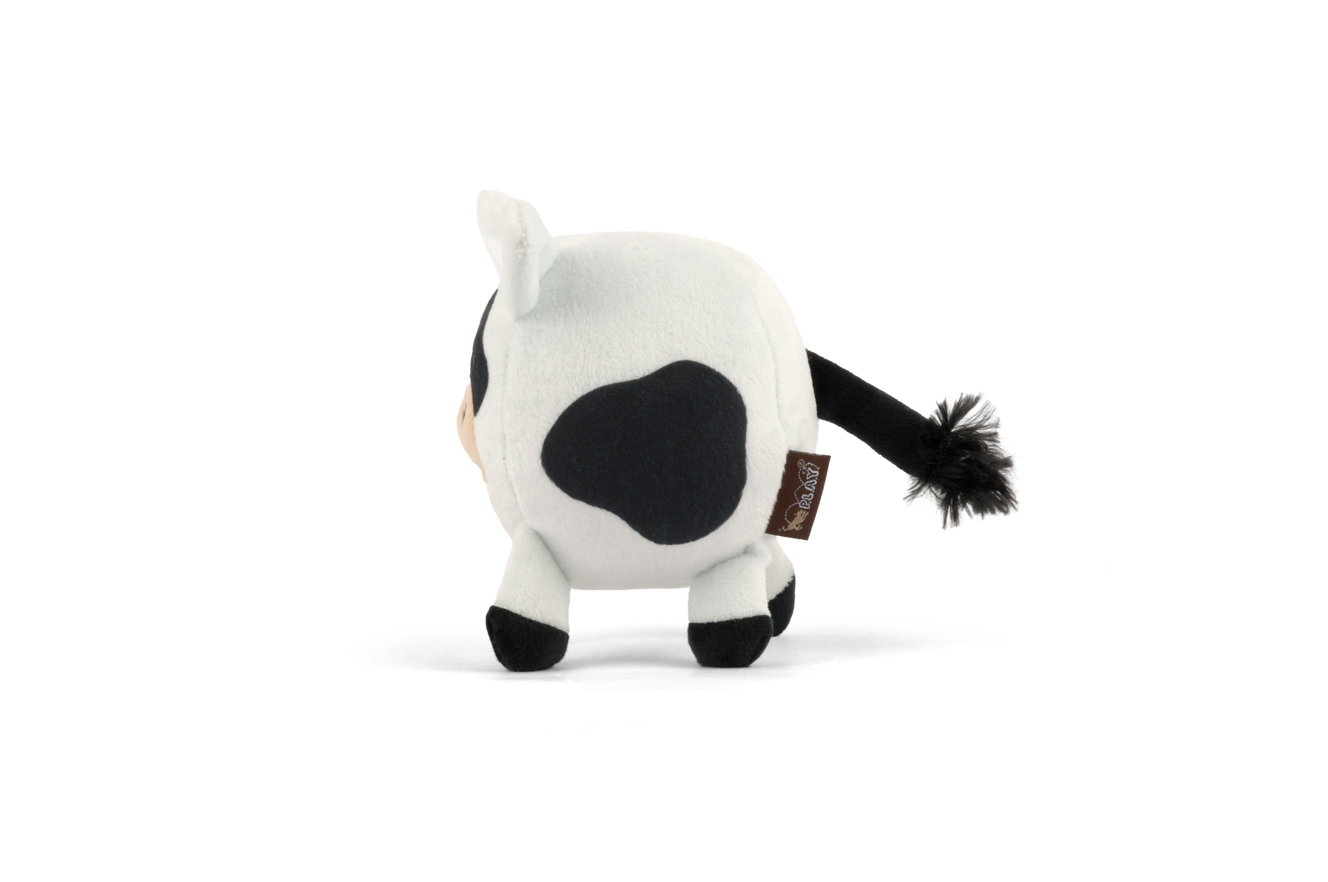 Barnyard Buddies plush cow dog toy.