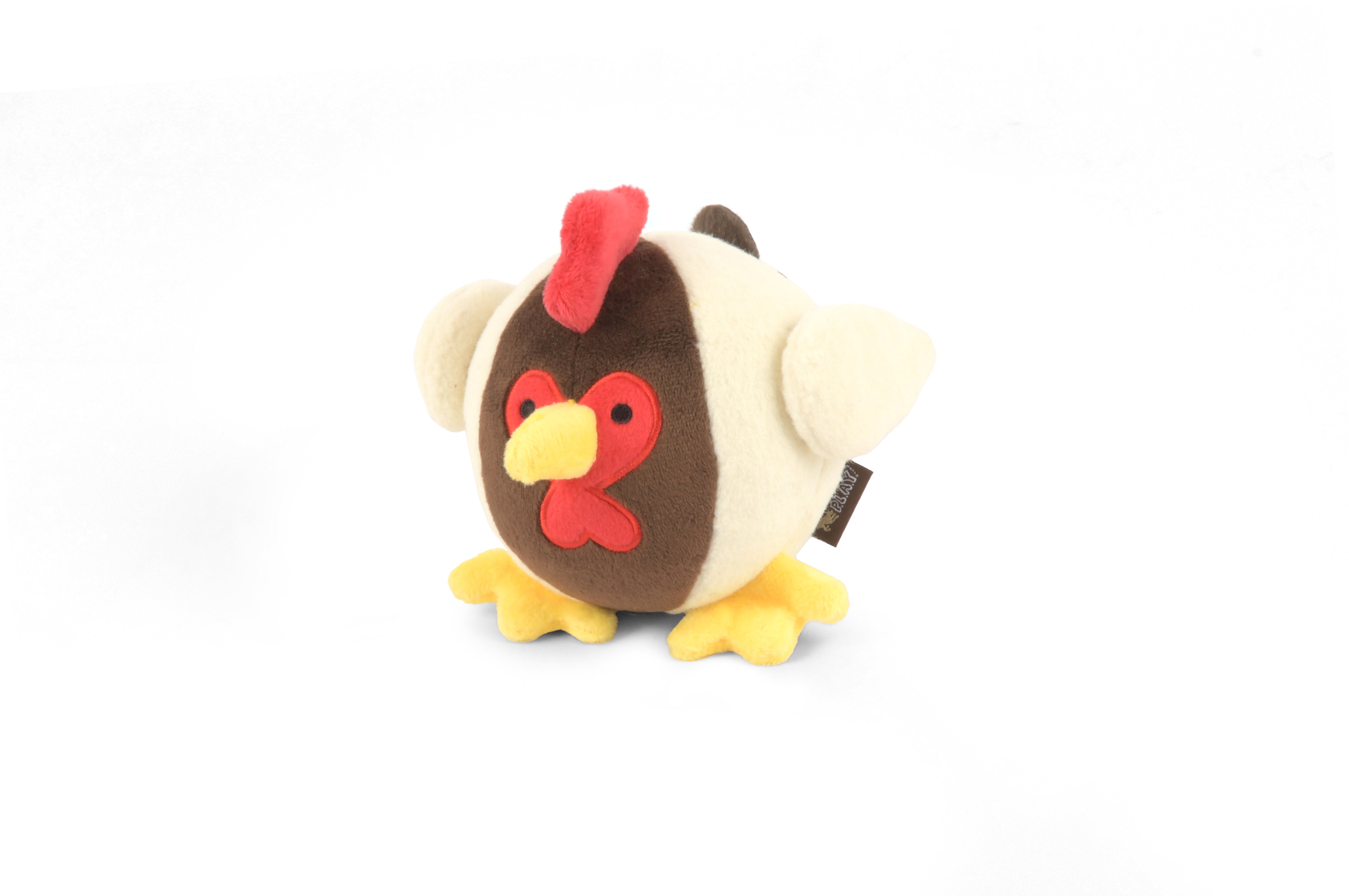 Barnyard Buddies plush rooster dog toy.