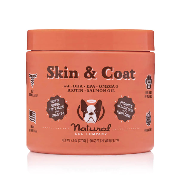 Optimize your dog's health from the inside out with this nutrient dense daily supplement. Treat or prevent common canine skin allergies, irritations, and problems with this blend of essential nutrients working to promote healthy skin.