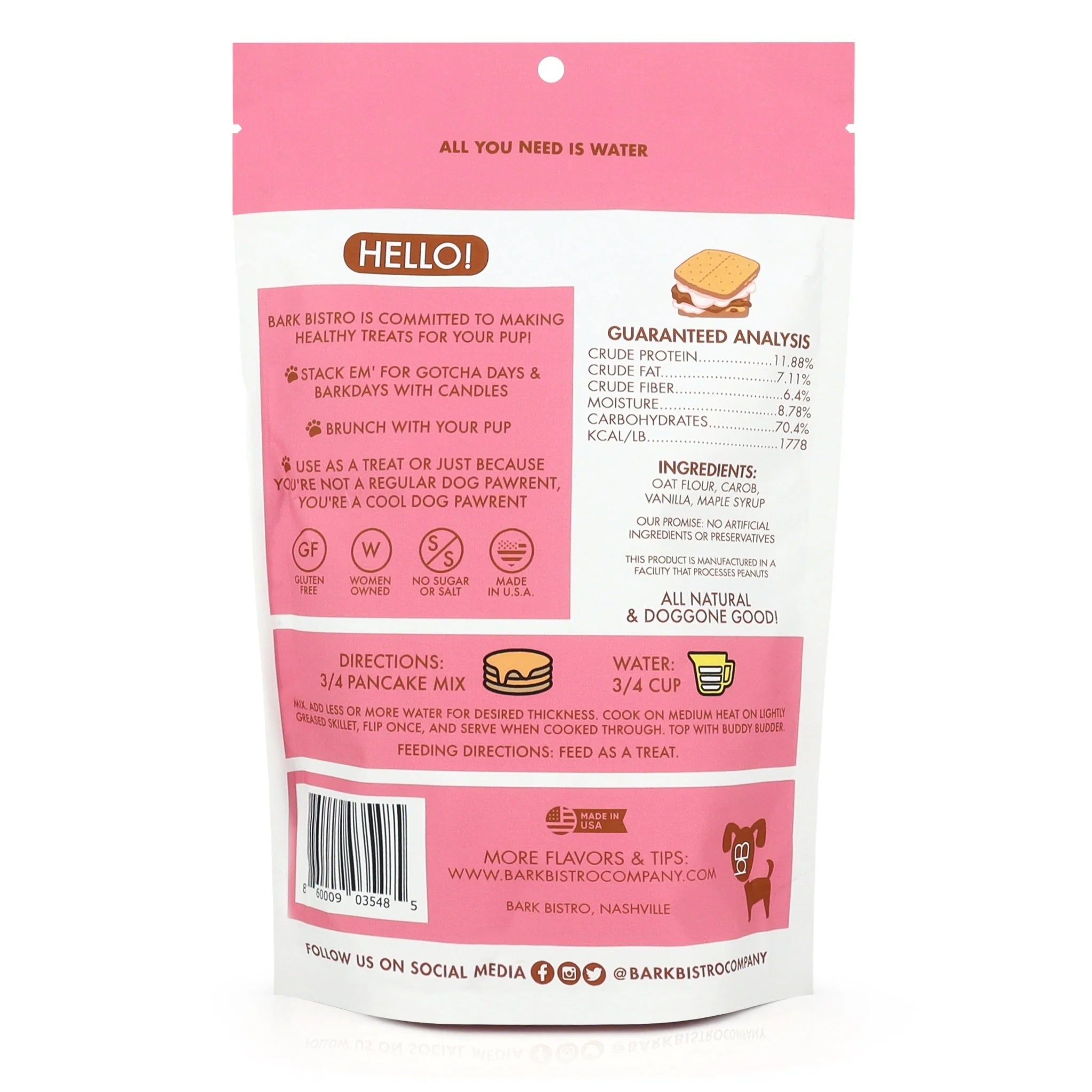 Pooch Pancakes are the perfect treat for birthdays, gotcha days, or any days! Dry pancake mix is 100% natural and made in the USA from high-quality, regionally sourced ingredients.