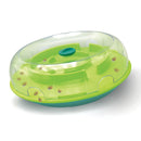 The Wobble Bowl helps reduce destructive behavior and fights boredom by keeping your dog busy exercising their mind. Use it as a puzzle game for fun physical and mental stimulation or as a slow feeder at mealtime. The Wobble Bowl is a level 1 puzzle; perfect for dogs that have never used a treat toy before.
