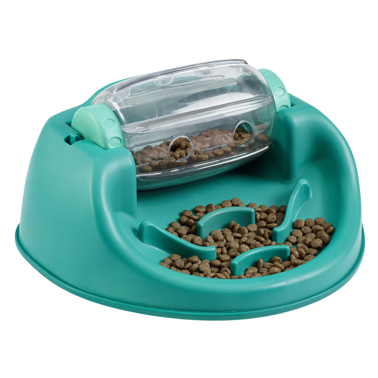 Slow down fast eaters, make mealtime fun, and exercise your dog's mind with the Dog Spin N' Eat puzzle feeder. Keeps dogs busy by encouraging their problem-solving skills. The mental workout from this level 2 puzzle feeder, fights boredom and extends mealtime, giving them the mental stimulation they crave.