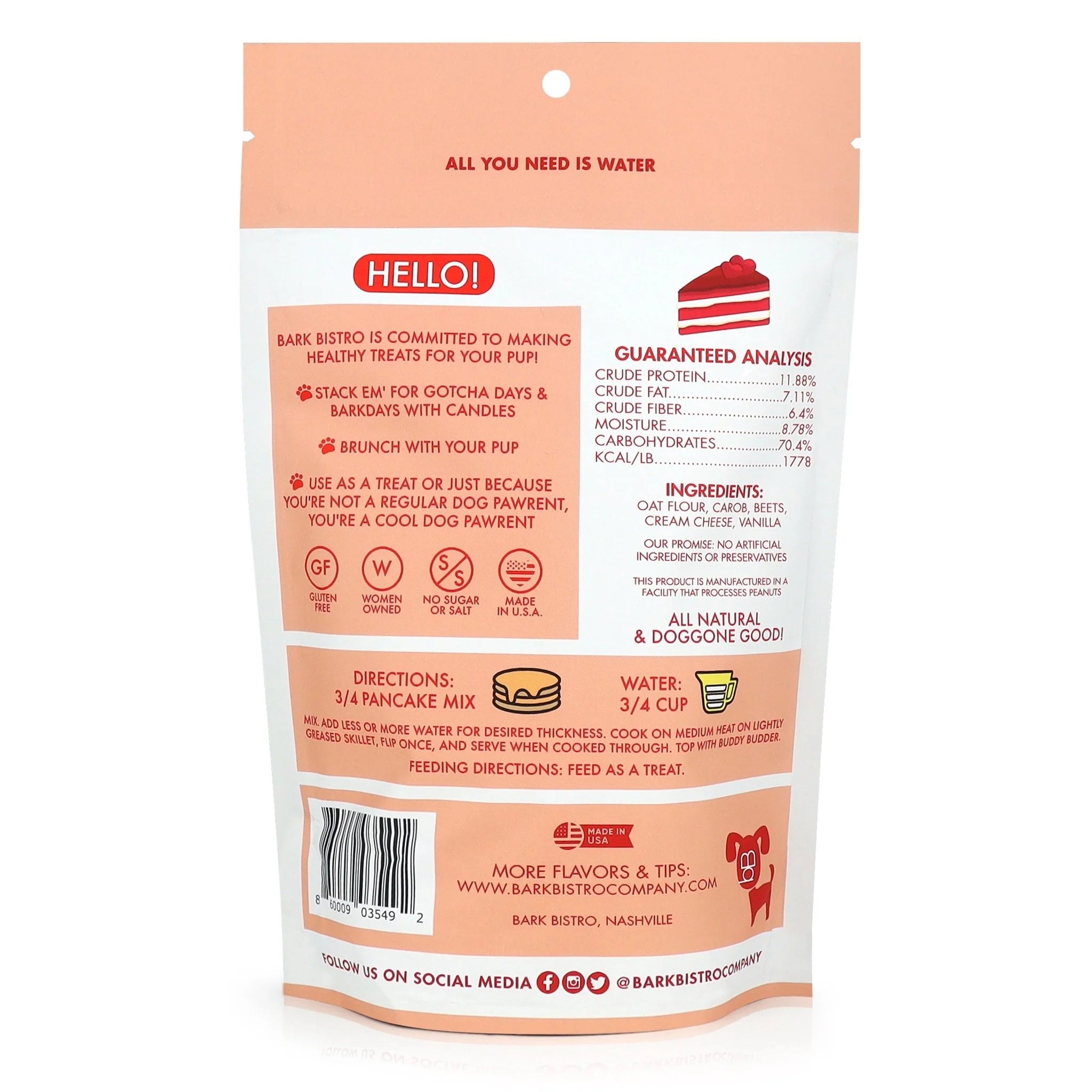 Pooch Pancakes are the perfect treat for birthdays, gotcha days, or any days! Dry pancake mix is 100% natural and made in the USA from high-quality, regionally sourced ingredients.