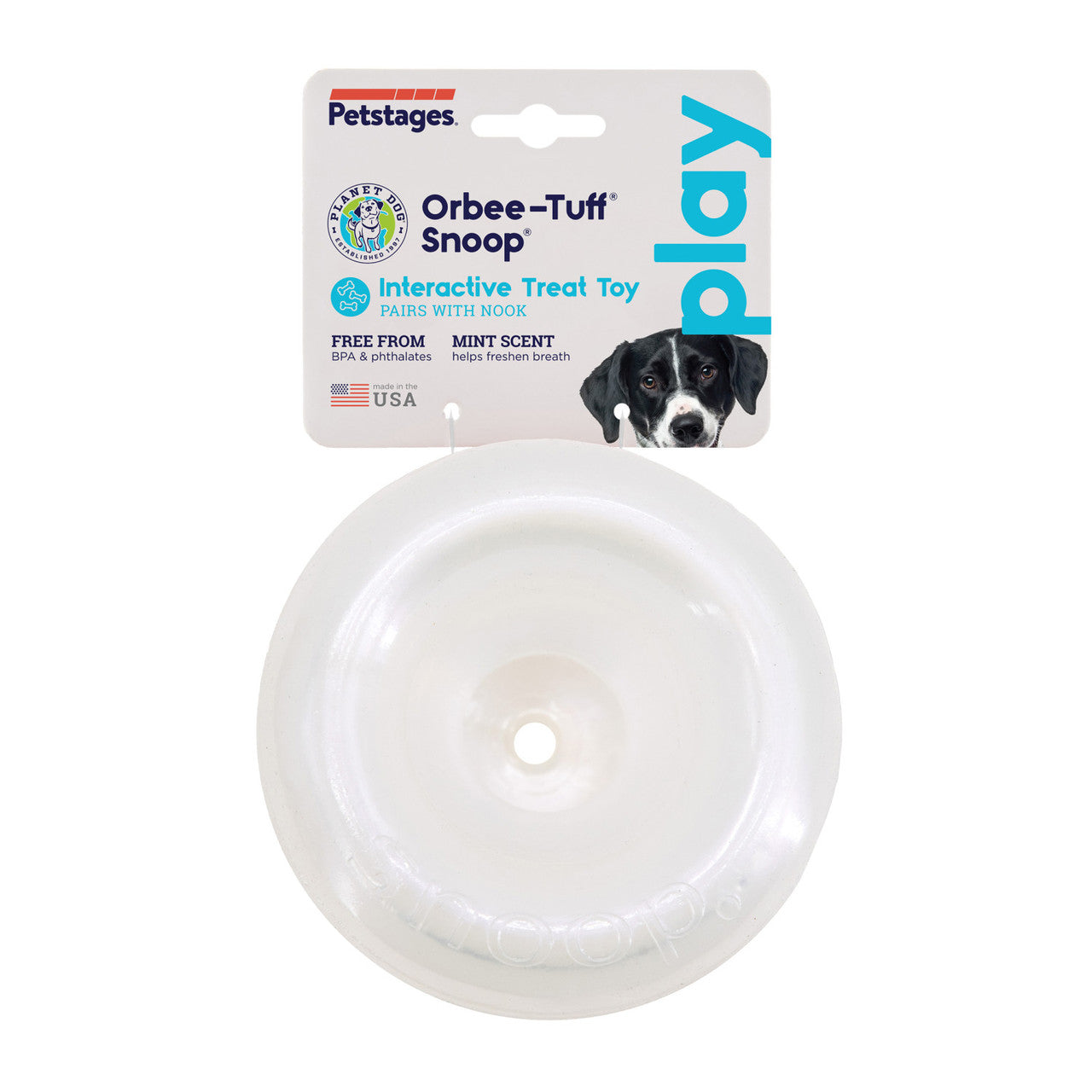 Snoop is a translucent and pliable ball with a deep crevice that conceals treats. Dogs will need to pounce, nudge, nose, and nibble the ball to release the treats hidden inside. This interactive puzzle toy keeps dogs engaged, drives brain stimulation, and promotes self-play.