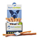 Barkworthies Bully Sticks are all-natural chews for your dog that will keep them busy for hours. Bully sticks are considered a high value treat, which makes them great for redirection training for constant chewers or dogs who may be anxious in social situations.