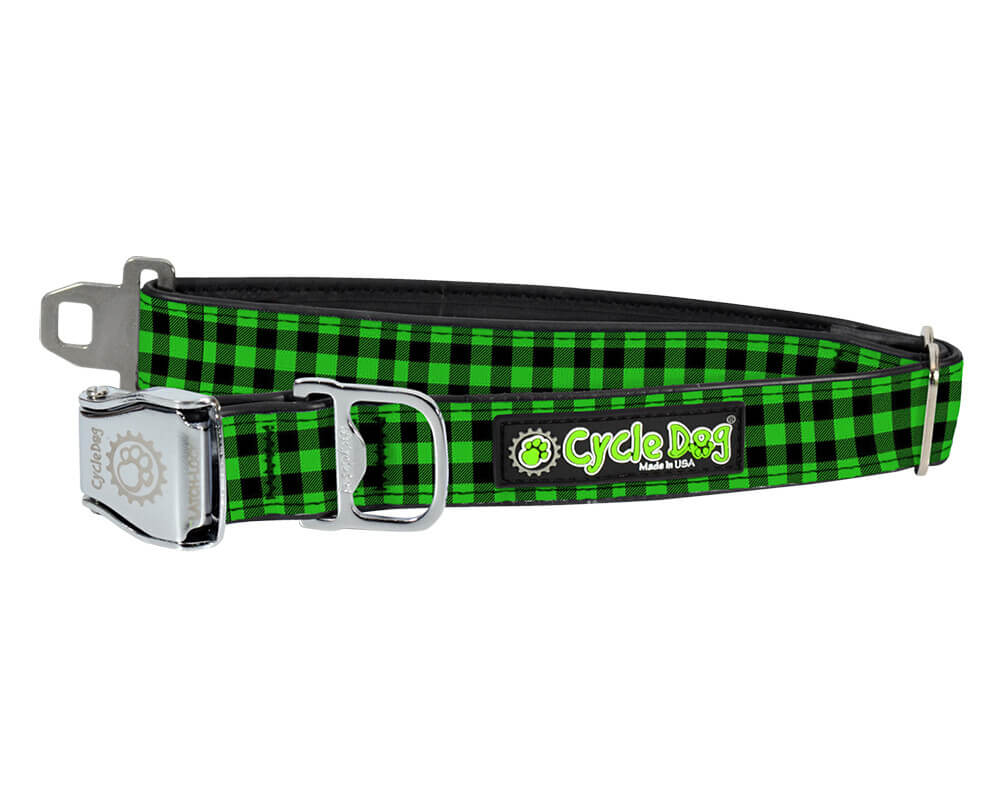 The Waterproof No-Stink Collars from Cycle Dog are stylish, functional, durable, easy to clean, perfect for everyday wear, eco-friendly, and Made in the USA. Collars feature a separate loop for I.D. tags/lights, bottle opener/leash loop, and a latch-lock metal buckle that is 4 times stronger than plastic.