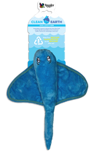 Remove plastic from the environment one toy at a time with the Clean Earth plush toys from Spunky Pup. Toys are made from 100% recycled plastic water bottles; including the fabric, stuffing, binding, and thread. Each toy redirects waste from up to 9 plastic water bottles from ending up in oceans, waterways, and landfills.  Toy is durable, floats, crinkles, and includes a built-in squeaker for added fun!