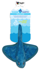 Remove plastic from the environment one toy at a time with the Clean Earth plush toys from Spunky Pup. Toys are made from 100% recycled plastic water bottles; including the fabric, stuffing, binding, and thread. Each toy redirects waste from up to 9 plastic water bottles from ending up in oceans, waterways, and landfills.  Toy is durable, floats, crinkles, and includes a built-in squeaker for added fun!