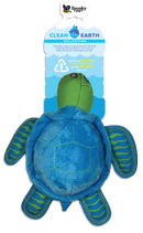 Remove plastic from the environment one toy at a time with the Clean Earth plush toys from Spunky Pup. Toys are made from 100% recycled plastic water bottles; including the fabric, stuffing, binding, and thread. Each toy redirects waste from up to 9 plastic water bottles from ending up in oceans, waterways, and landfills.  Toy is durable, floats, and includes a built-in squeaker for added fun!