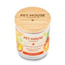 Pet House candles are hand-poured, and made from 100% natural, dye-free soy wax. Comes in a 9 oz. glass jar. Fragrance profile is a tropical fruity fragrance combining mango, peach, and melon with a subtle hint of tangerine and jasmine.