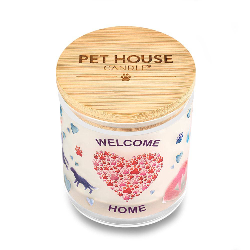 Pet House candles are hand-poured, and made from 100% natural, dye-free soy wax. Comes in a 9 oz. glass jar. Fragrance profile is an inviting scent blending almonds, french vanilla, tonka bean, clover honey, and cherry blossom.