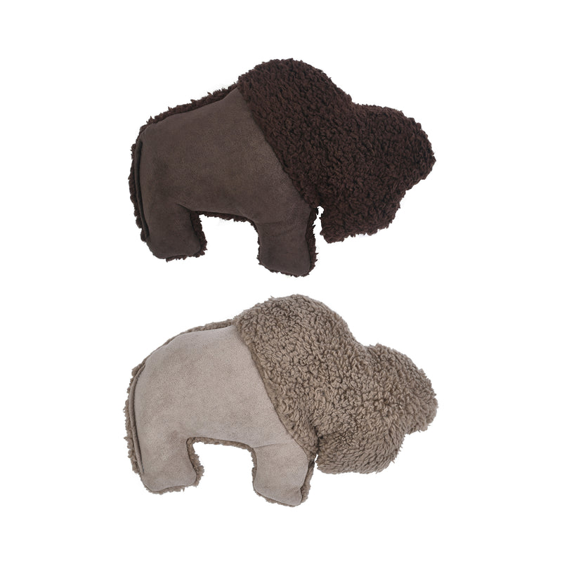 Big Sky Bison is sure to delight any dog with its attention-grabbing squeaker and eye-catching colors. Toy is made from faux suede, plush fleece fabric, and stuffed with 100% eco-friendly IntelliLoft fill that is made from recycled plastic bottles.