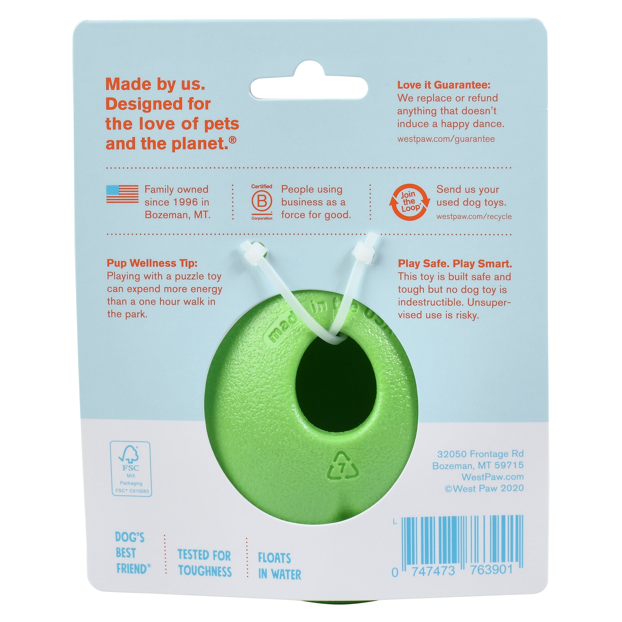 Rumbl is a super bouncy and crazy fun treat-dispensing puzzle toy with a playful wobble that adds excitement and increases engagement. Toy floats and dogs love the chewy resistance of the hollow construction. The unique "fish trap" opening makes for easy loading, yet keeps treats inside.